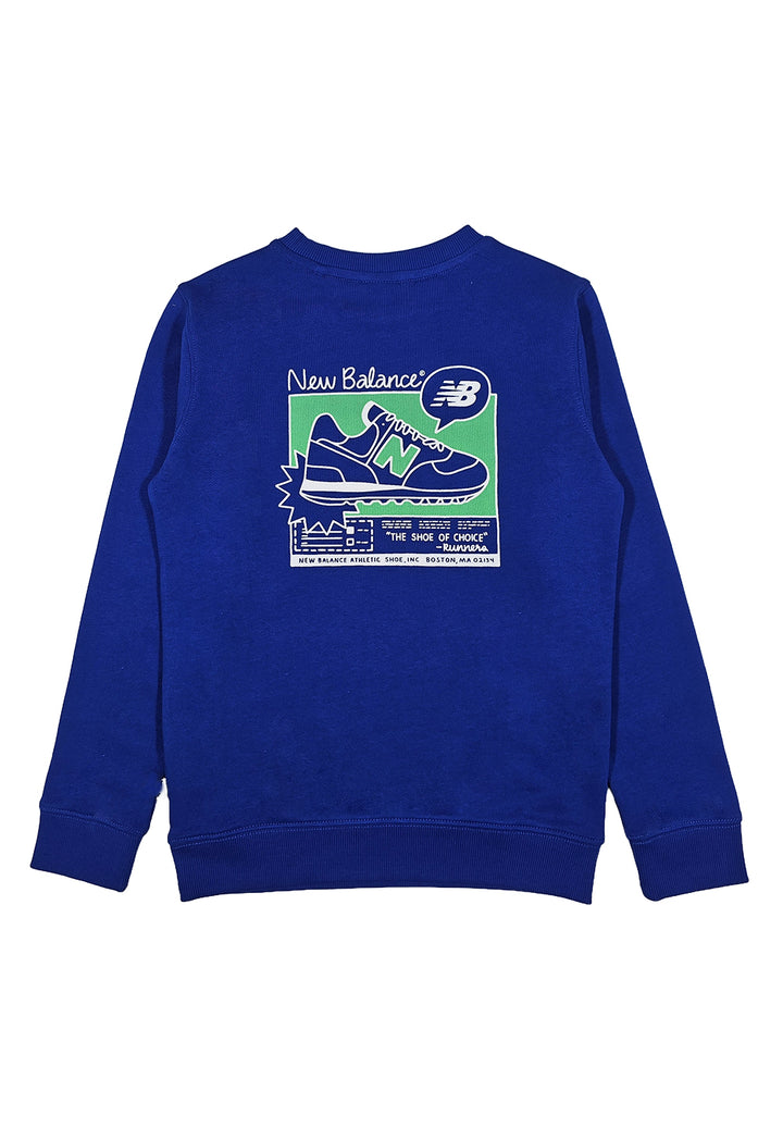 Felpa girocollo blu royal per bambino