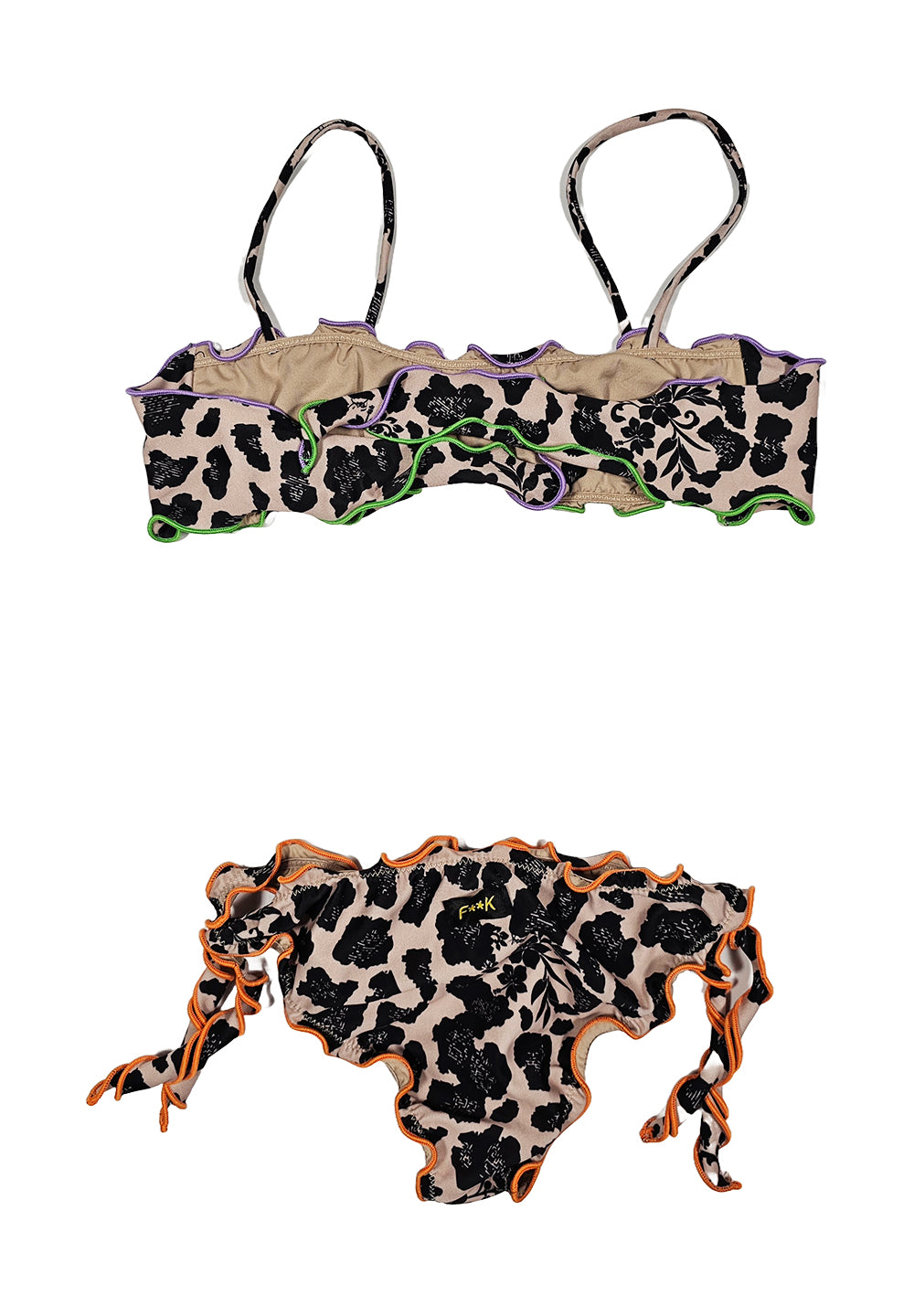 Costume bikini maculato per bambina