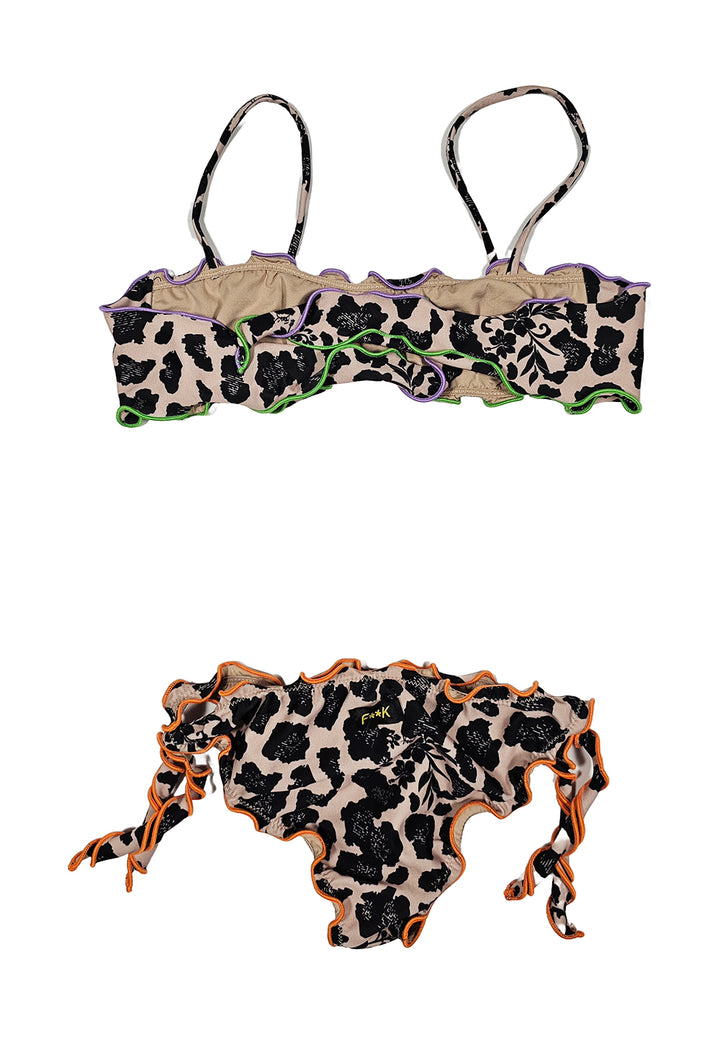 Costume bikini maculato per bambina