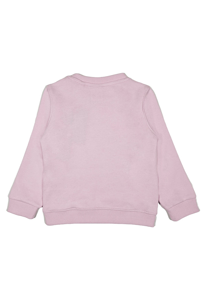 Felpa girocollo rosa per neonata