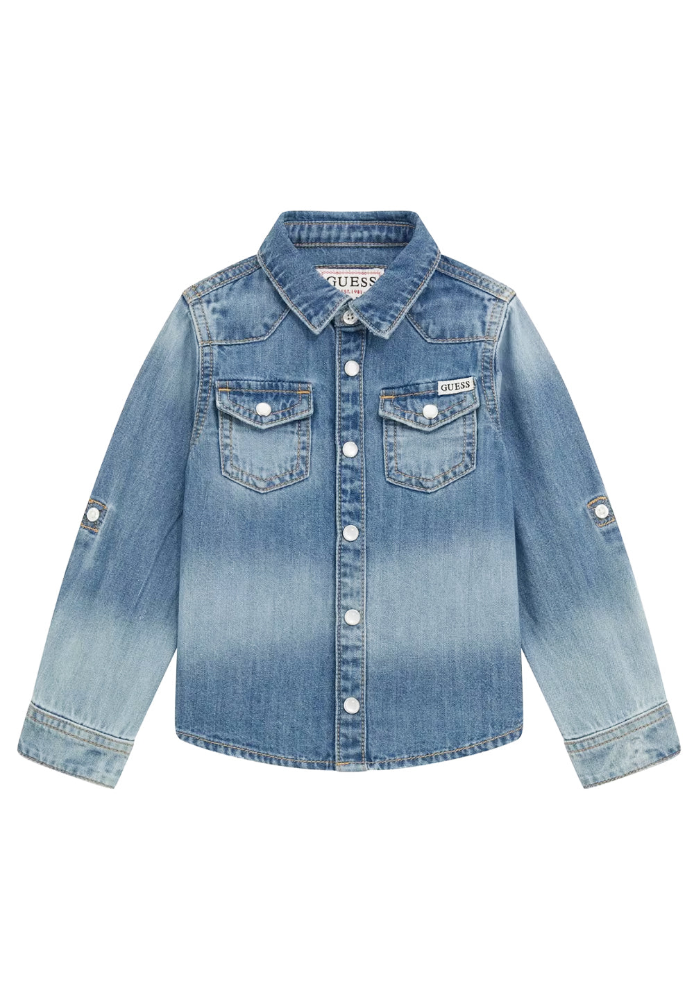 Camicia blu denim per bambino