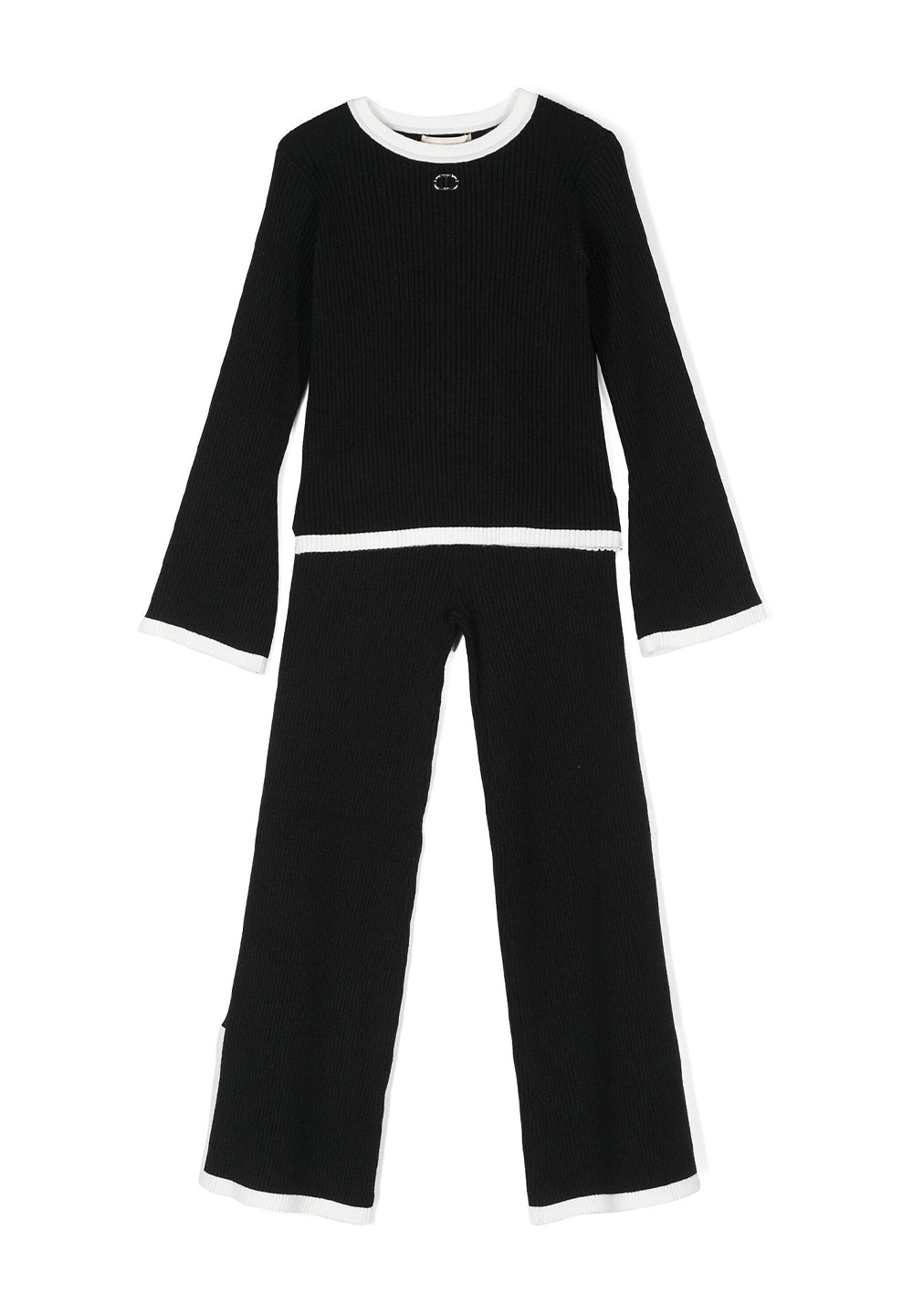 Completo in maglia nero per bambina