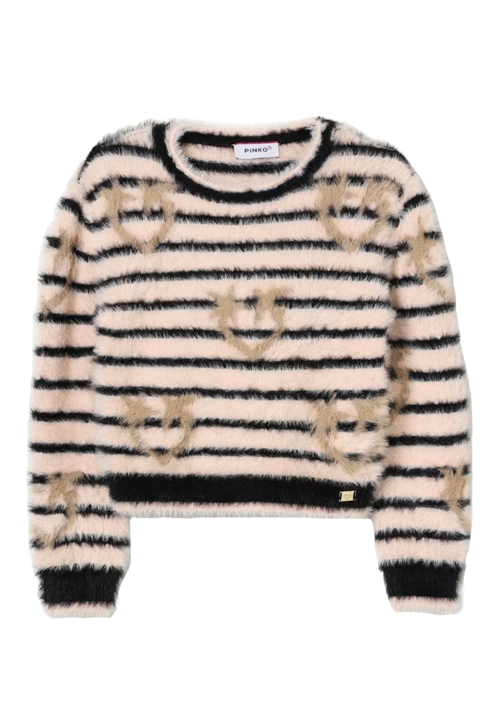 Maglione rosa-nero per bambina