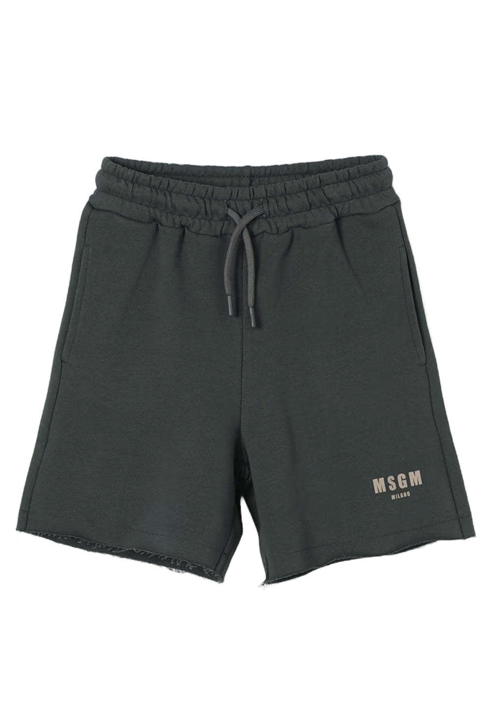 Bermuda felpa verde piombo per bambino