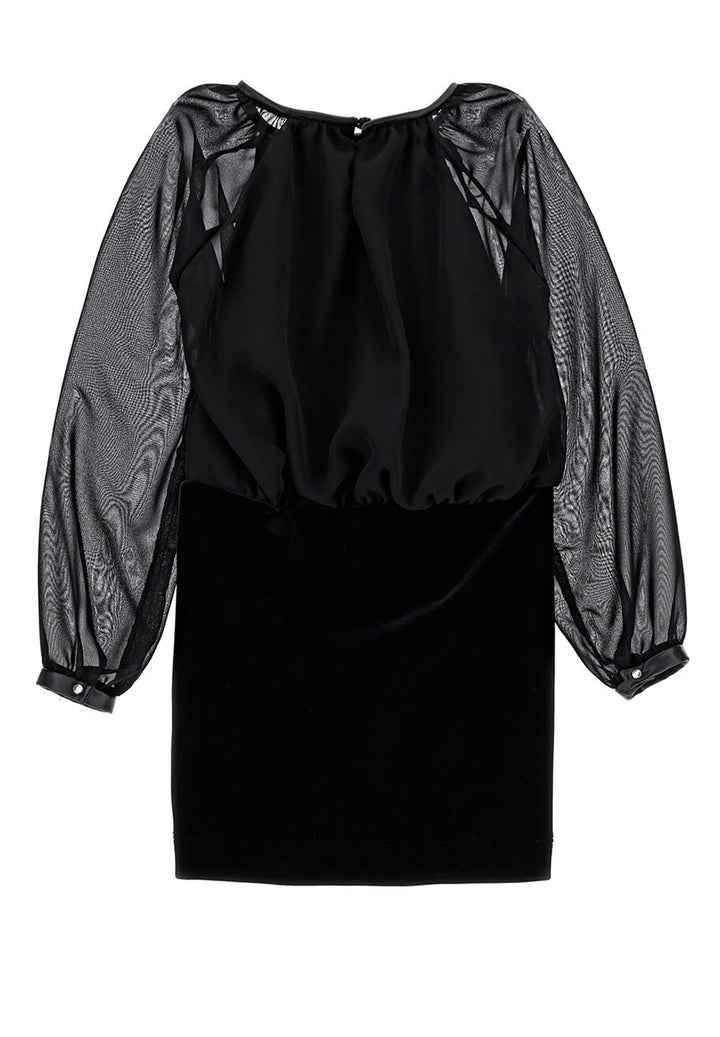 Schwarzes Chenillekleid für Mädchen