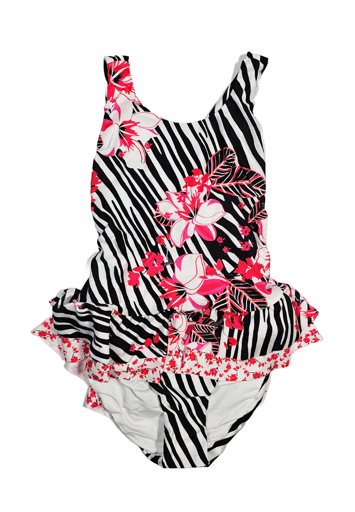 Costume intero bianco-nero per bambina - Primamoda kids
