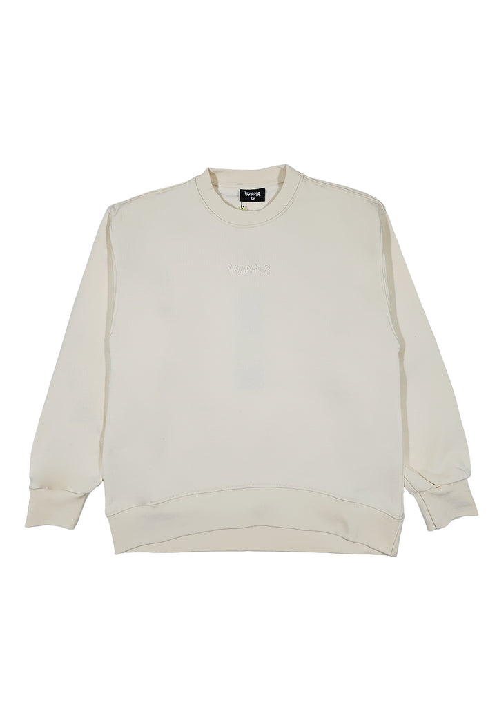 Sweat-shirt ras du cou crème pour fille
