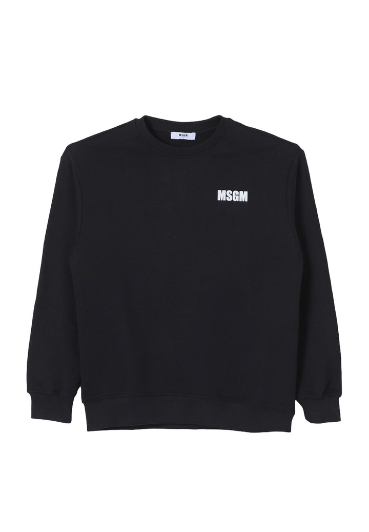 Sweat-shirt noir à col rond pour enfant
