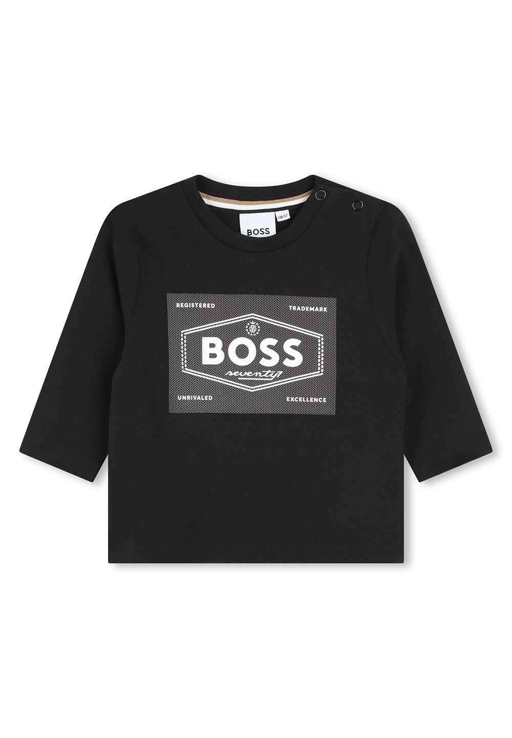Sweat-shirt noir à col rond pour nouveau-nés