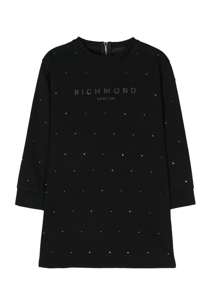 Robe sweat-shirt noire pour fille