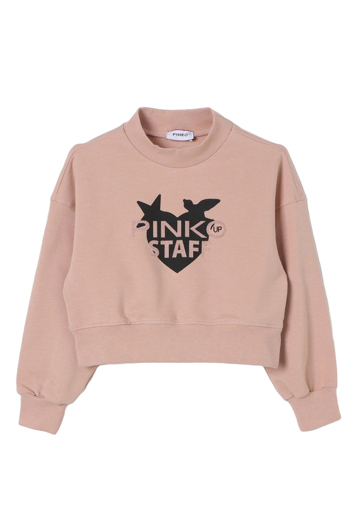 Sweat-shirt ras du cou rose pour fille