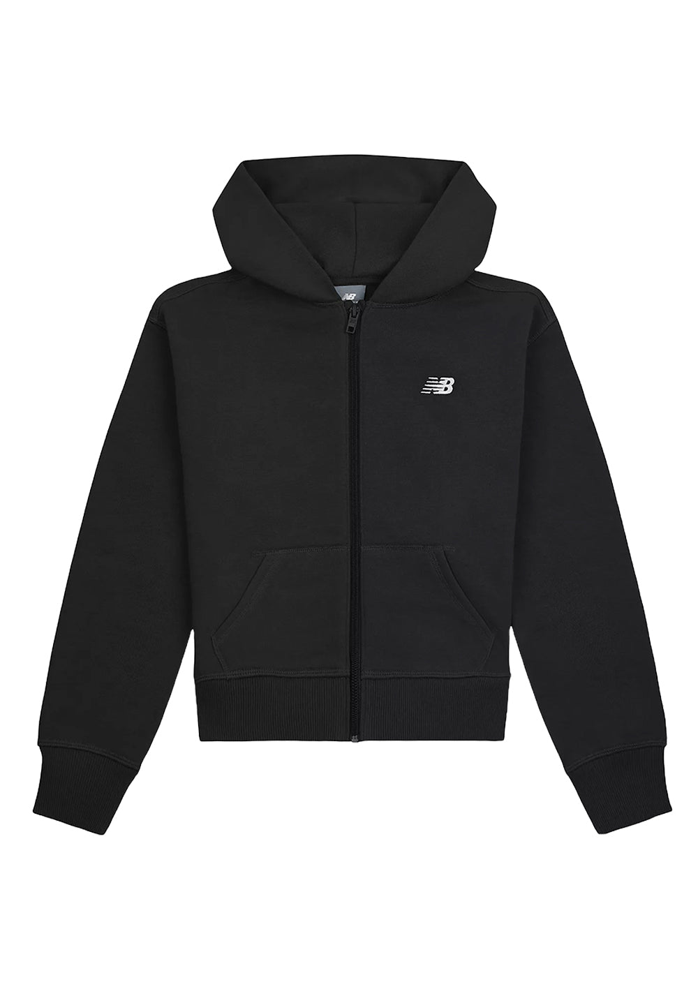 Felpa zip nera per bambina