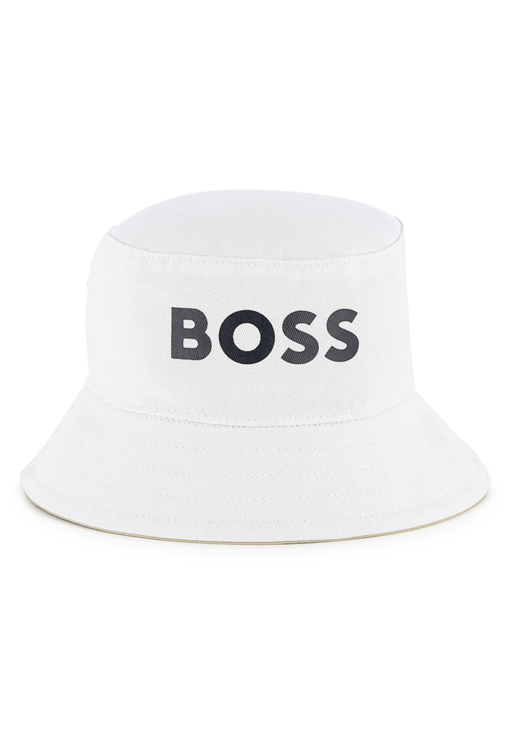 Bonnet réversible bleu-beige/blanc pour enfant