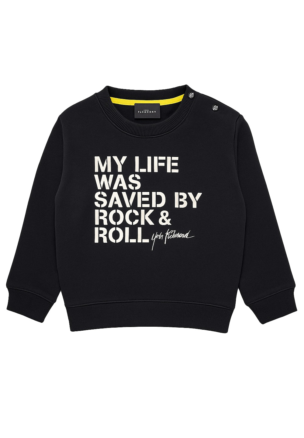Sweat-shirt noir à col rond pour nouveau-nés