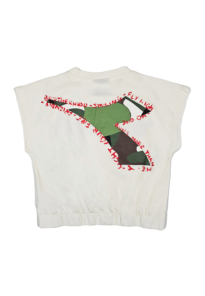 T-shirt crema per bambina