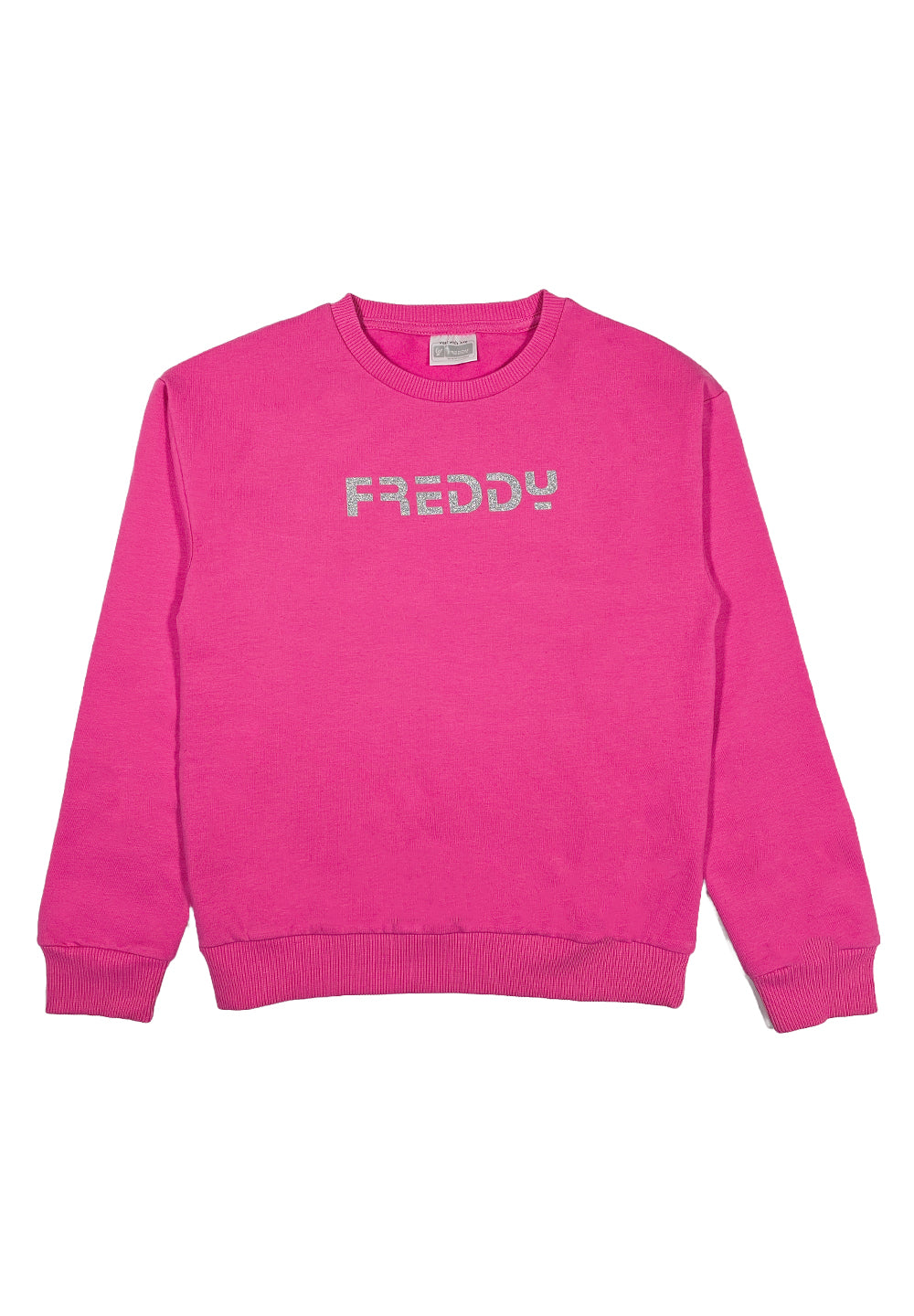 Fuchsiafarbenes Rundhals-Sweatshirt für Mädchen