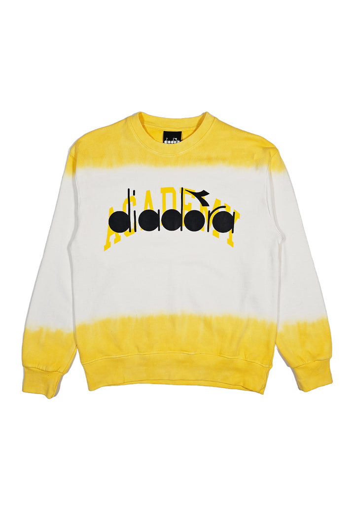 Felpa girocollo bianco-giallo per bambino