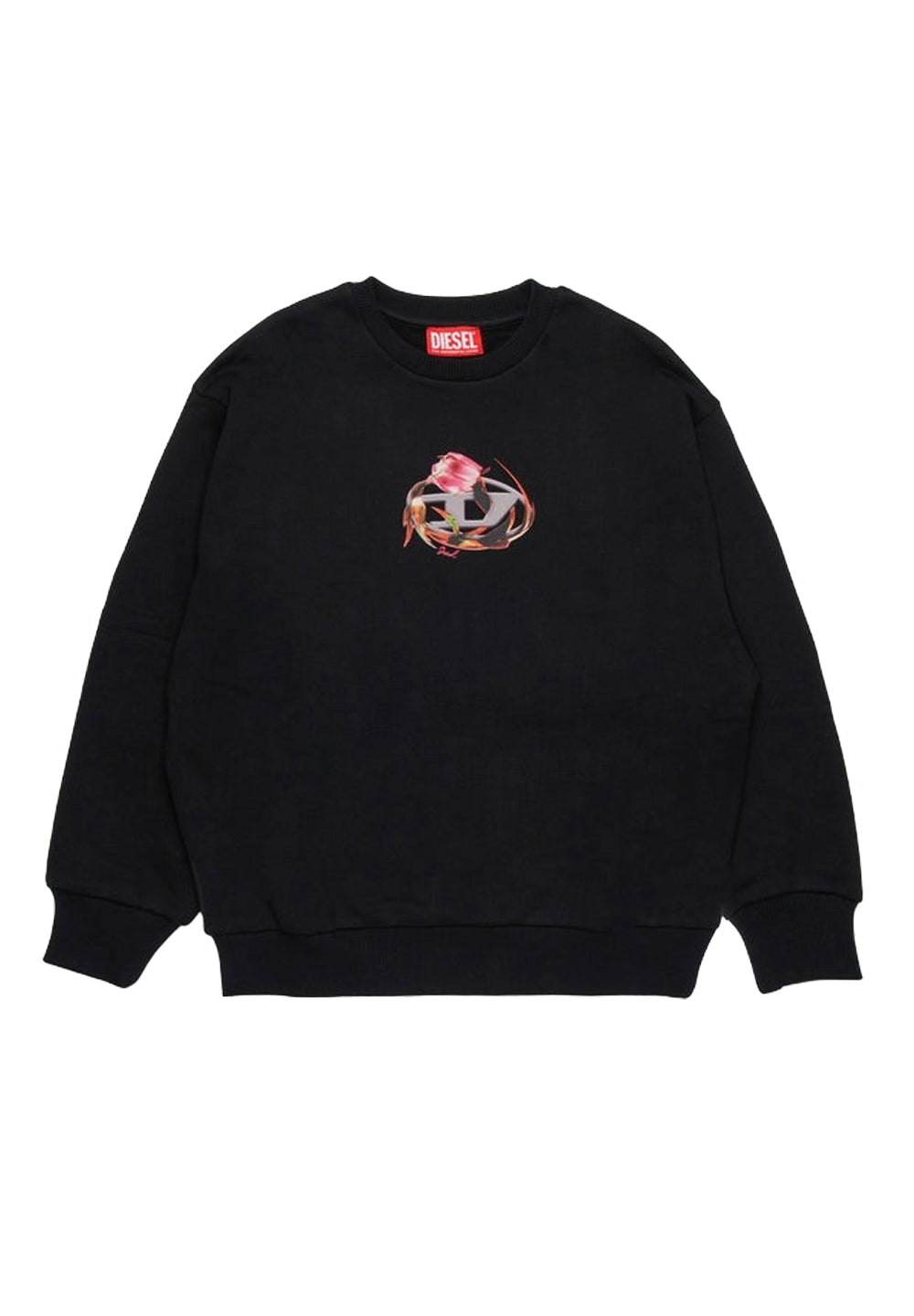Sweat-shirt noir à col rond pour enfant