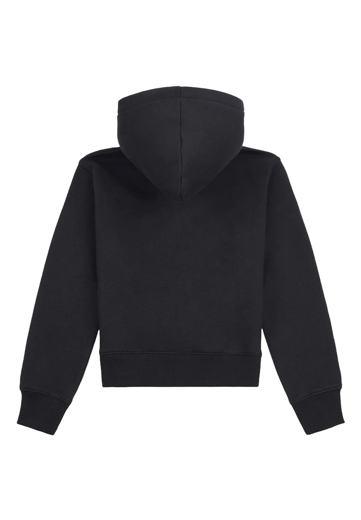 Felpa zip nera per bambina