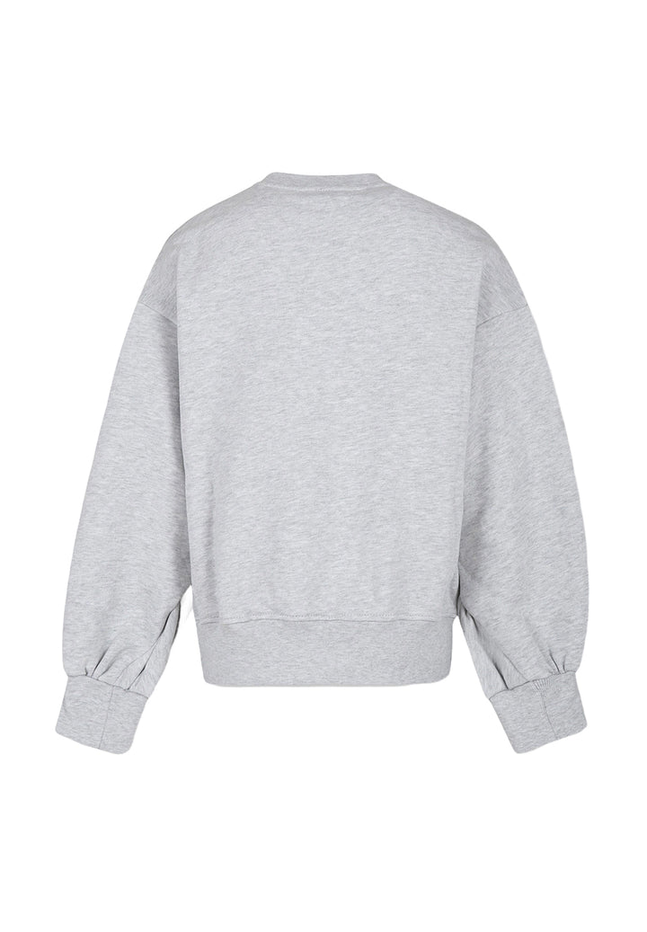 Sweat-shirt ras du cou gris pour fille