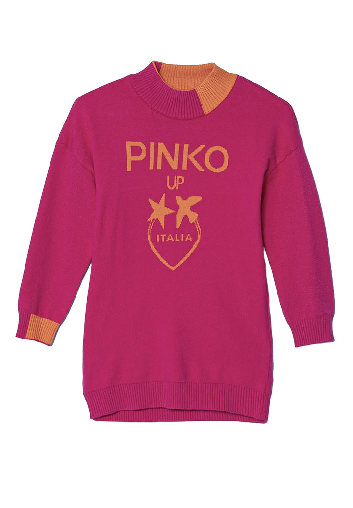 Vestito maglia fuxia per bambina