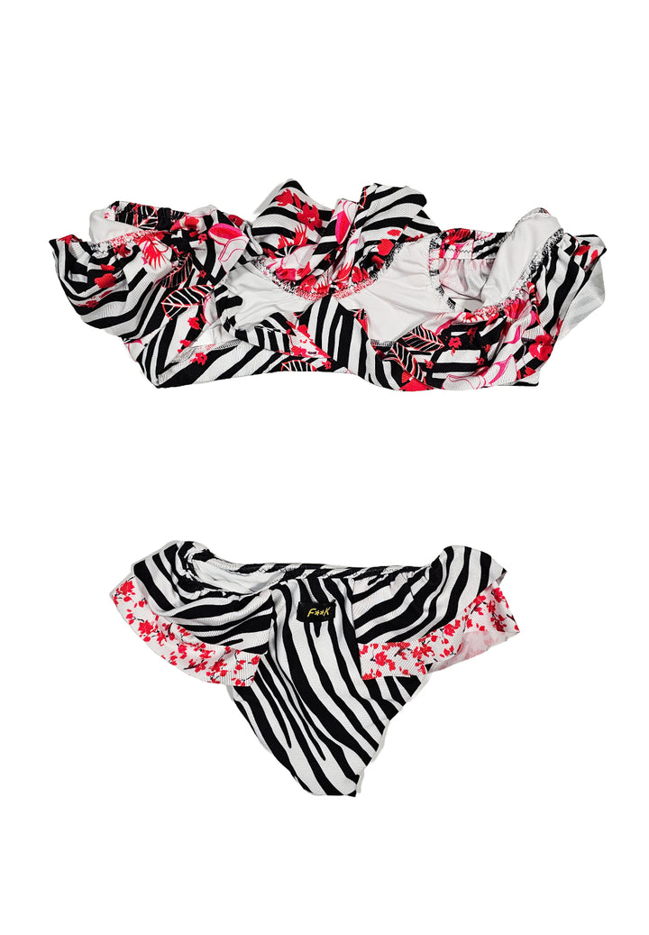 Costume bikini bianco-nero per bambina - Primamoda kids