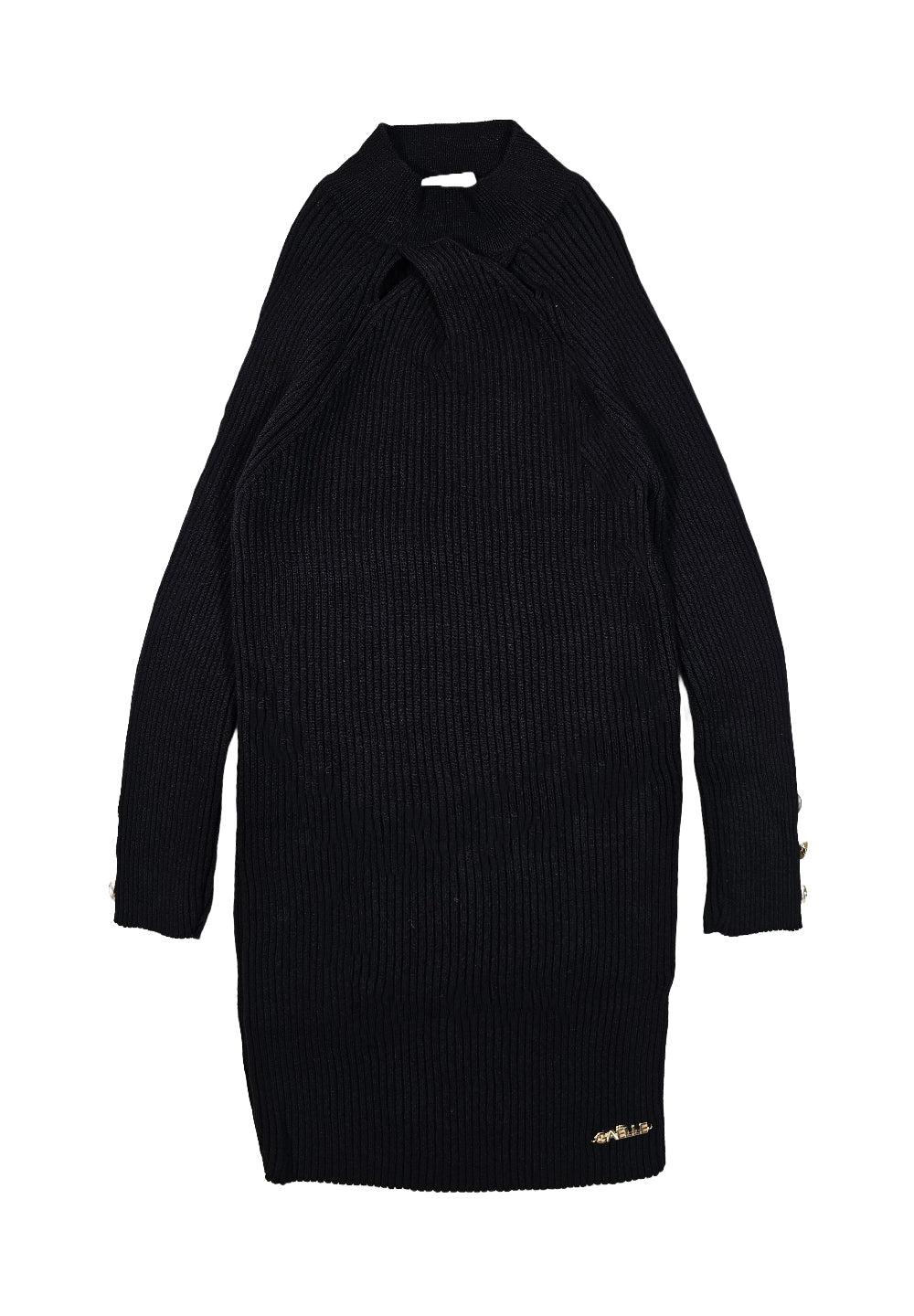 Robe pull noire pour fille