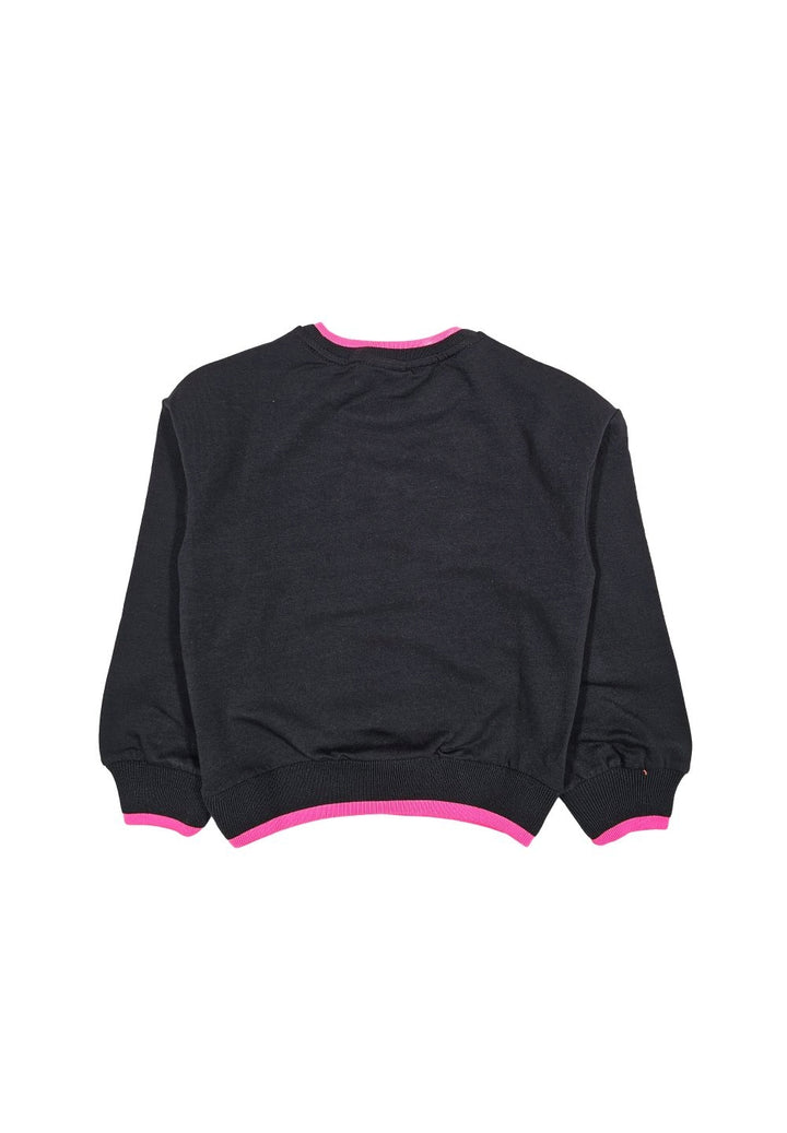Schwarzes Sweatshirt mit Rundhalsausschnitt für Mädchen