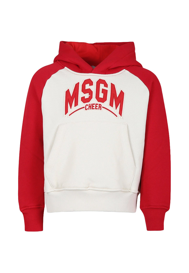 Sweat à capuche rouge crème pour garçon