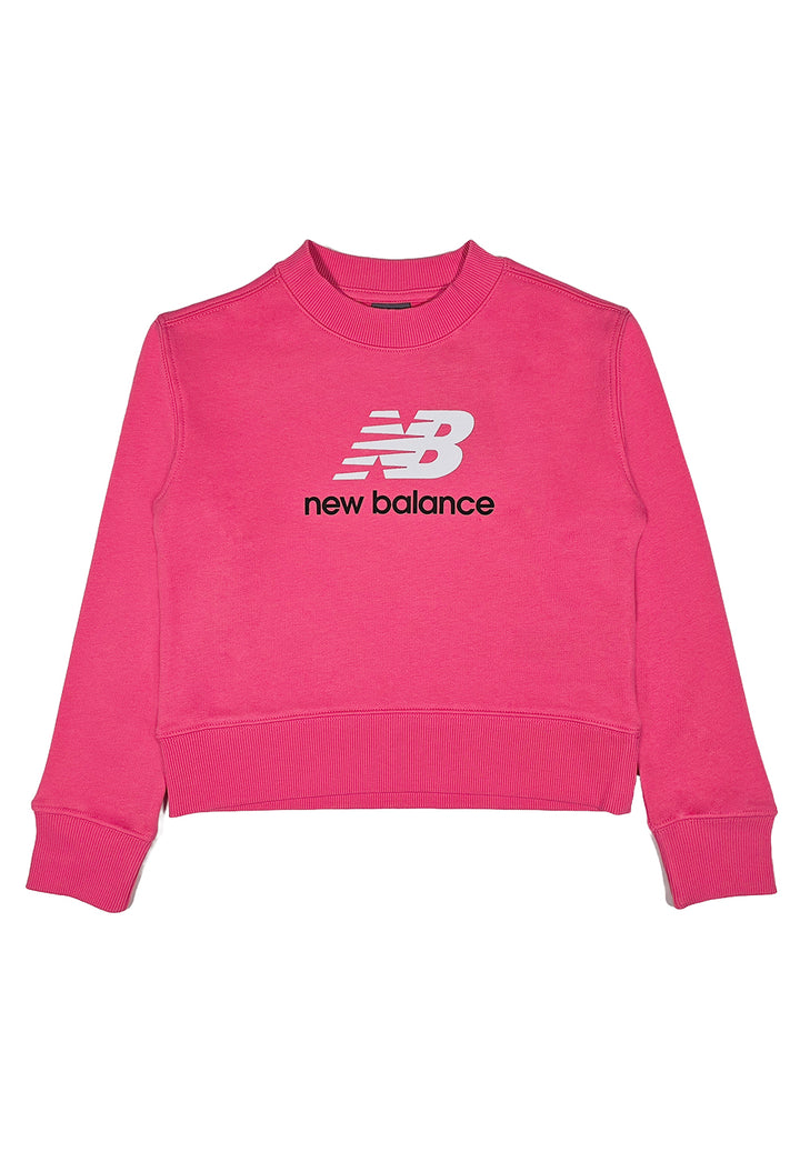 Felpa girocollo rosa per bambina