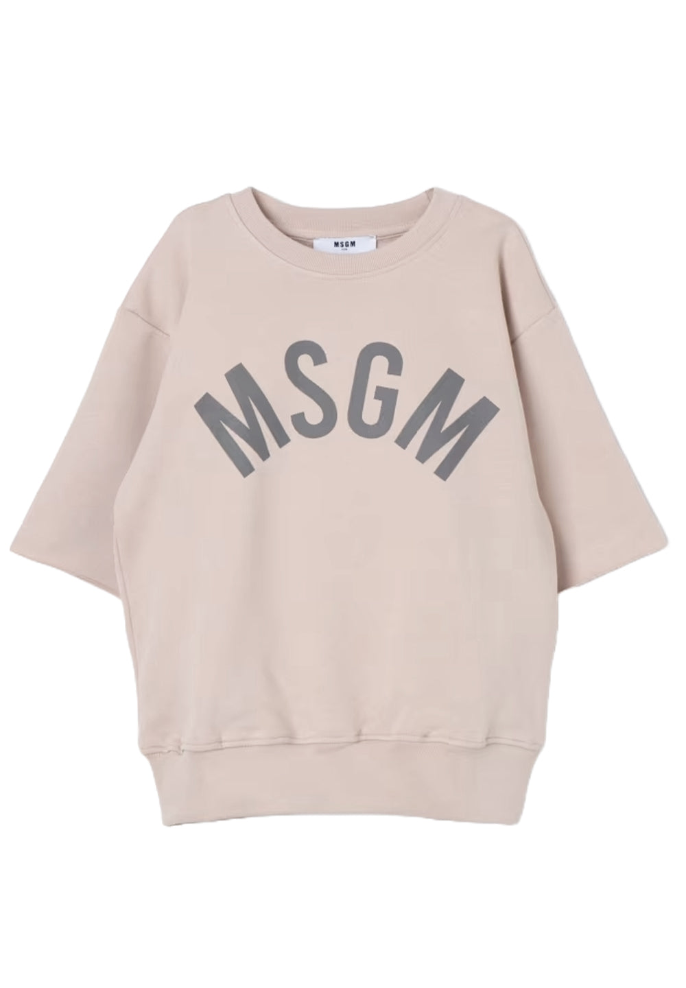 Sweat-shirt unisexe beige à col rond