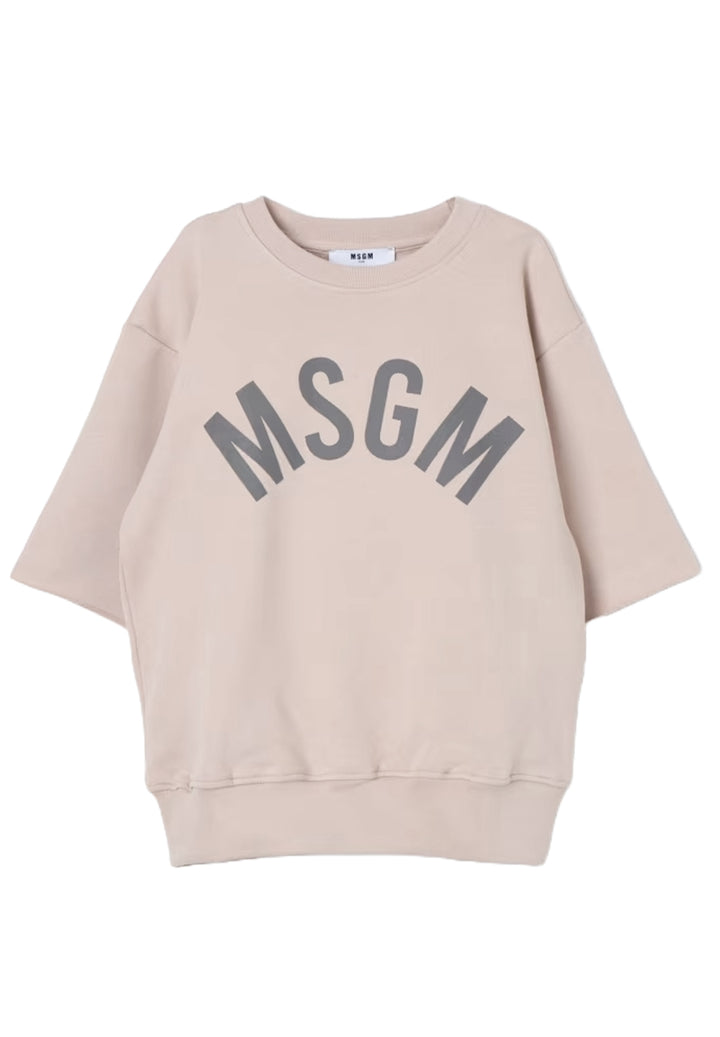 Sweat-shirt unisexe beige à col rond