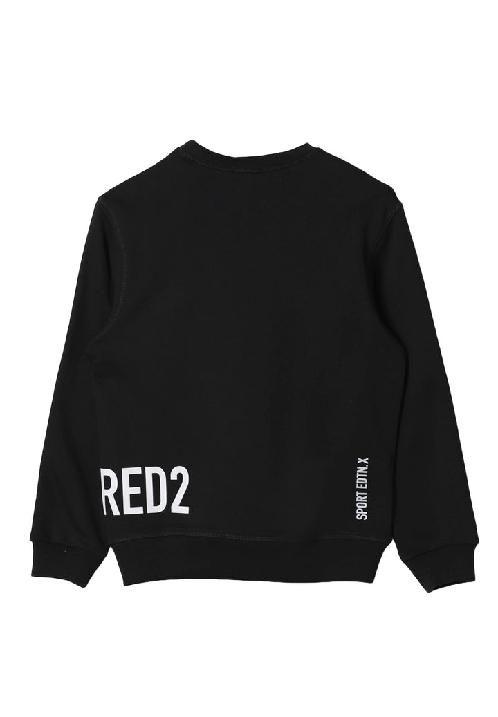 Felpa girocollo nera per bambino