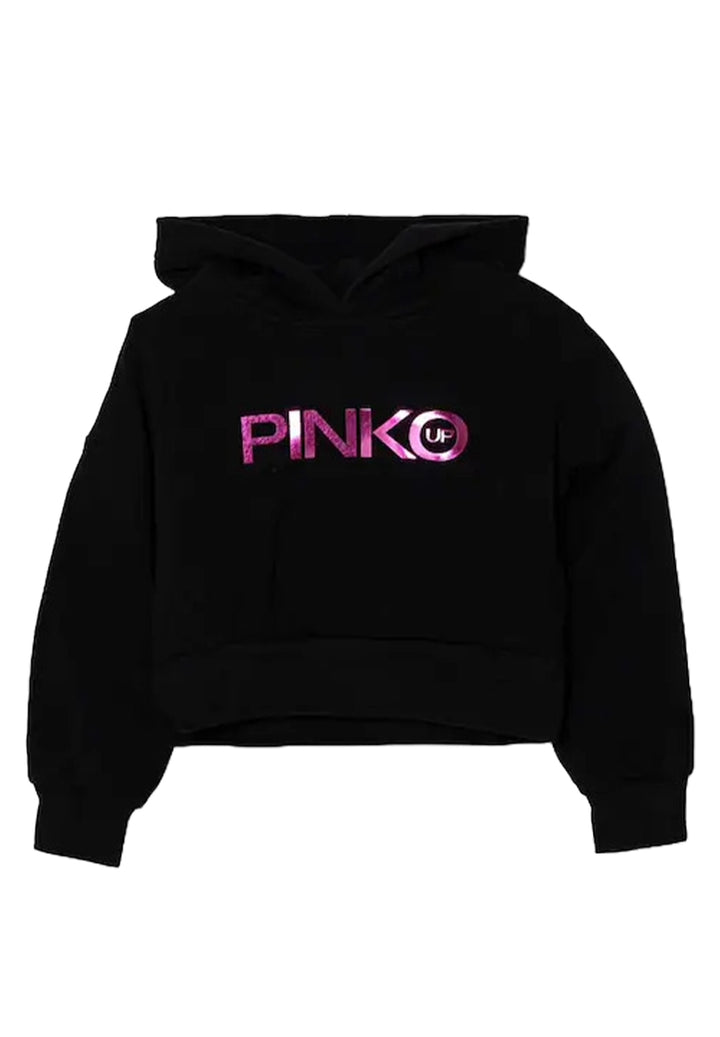 Felpa cappuccio nera per bambina