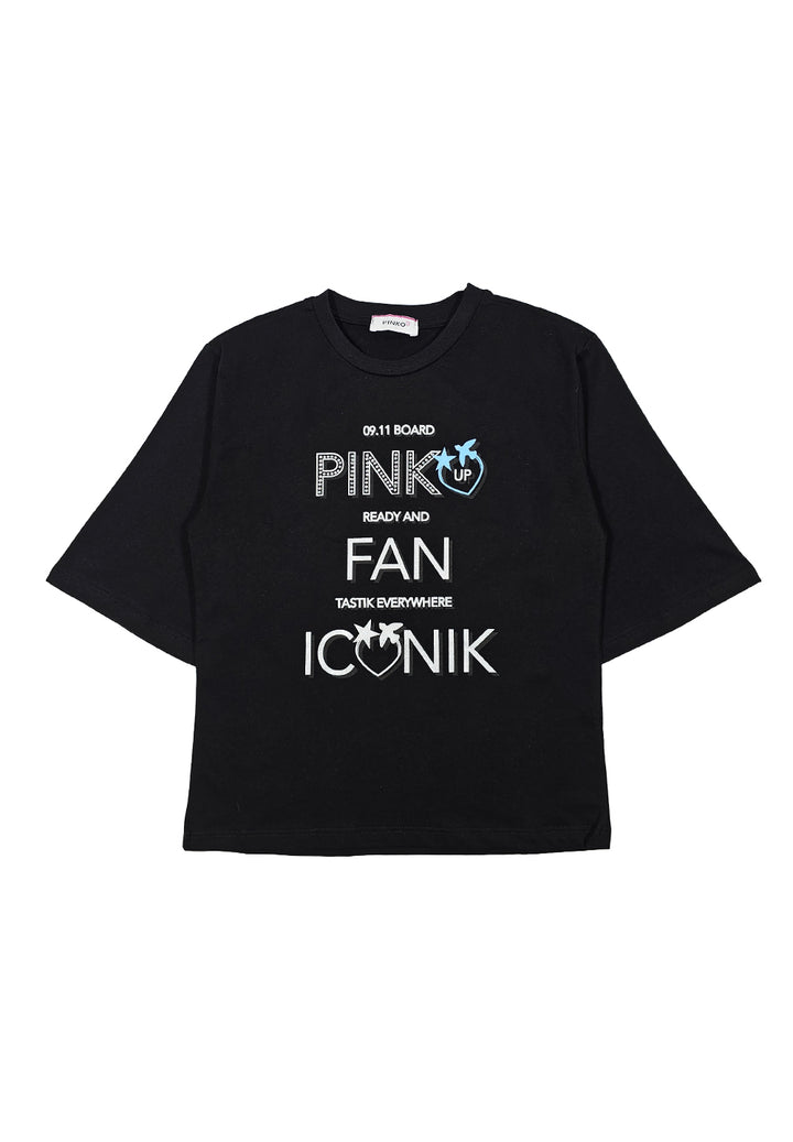 T-shirt nera per bambina