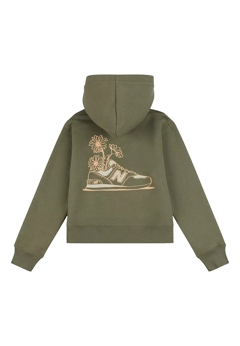 Felpa cappuccio verde per bambina