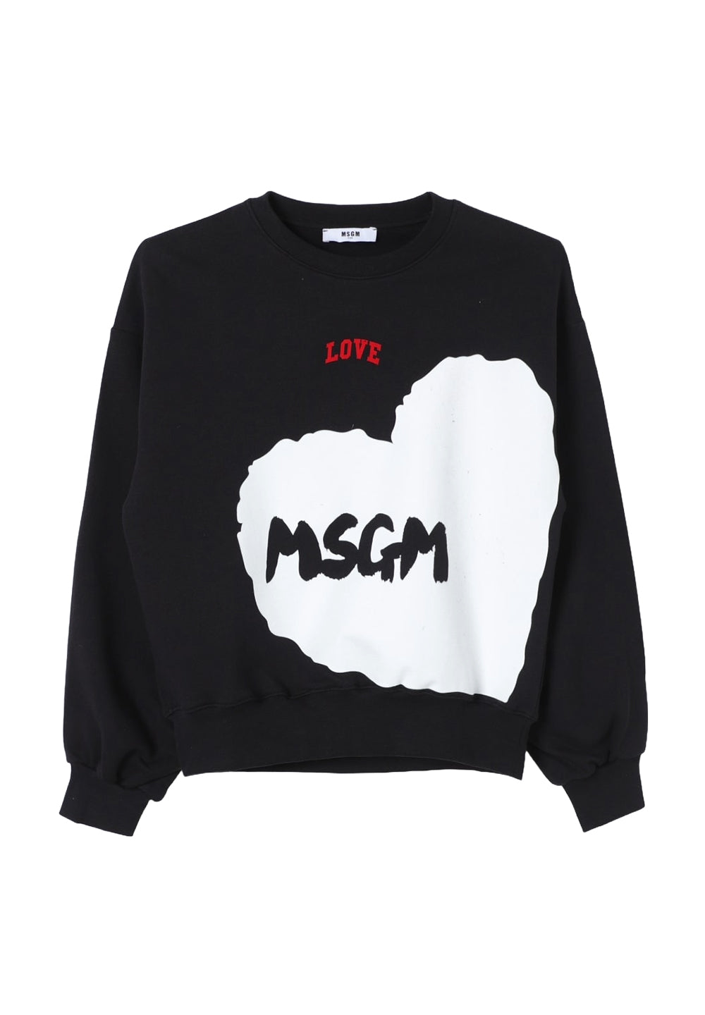 Sweat-shirt noir à col rond pour fille