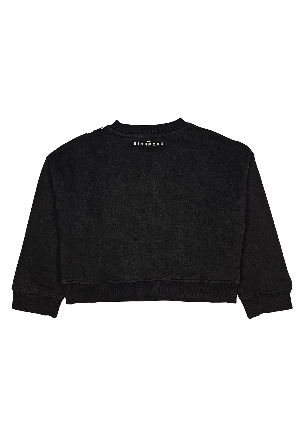 Sweat-shirt noir à col rond pour fille