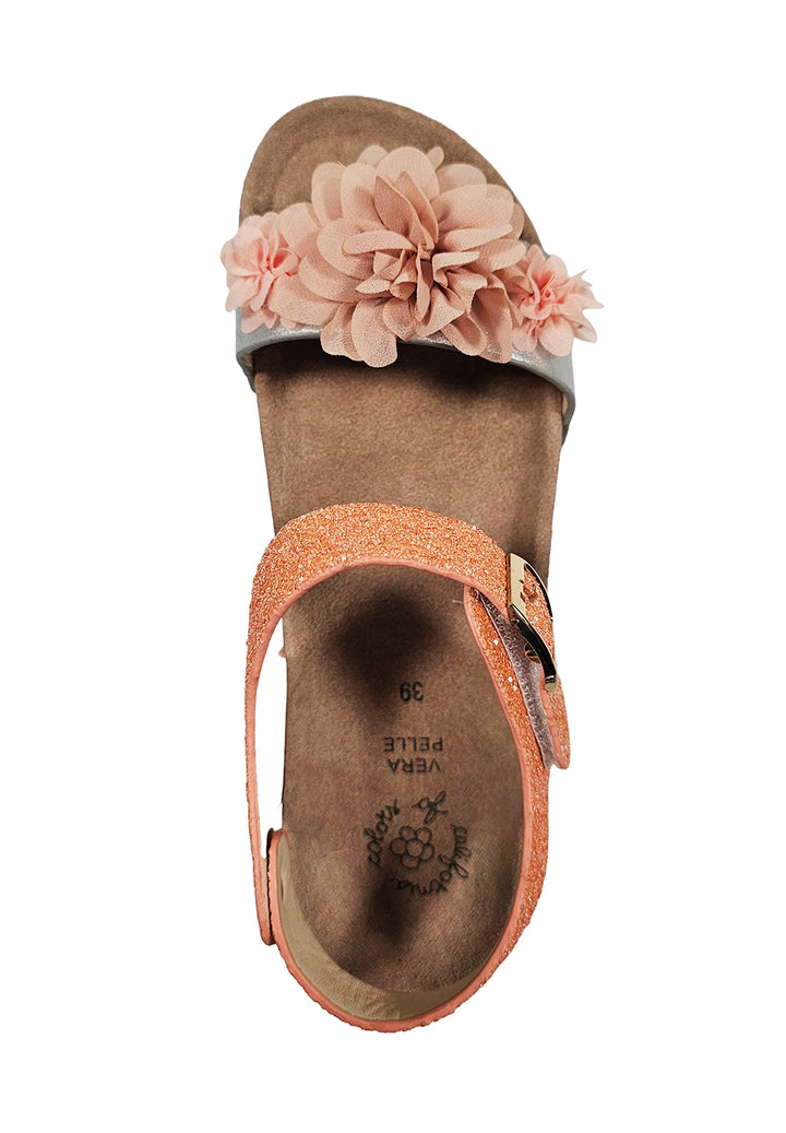 Sandali glitter corallo per bambina