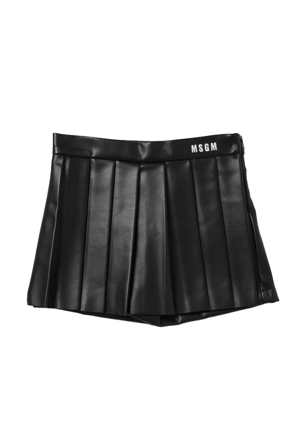 Schwarze Öko-Ledershorts für Mädchen