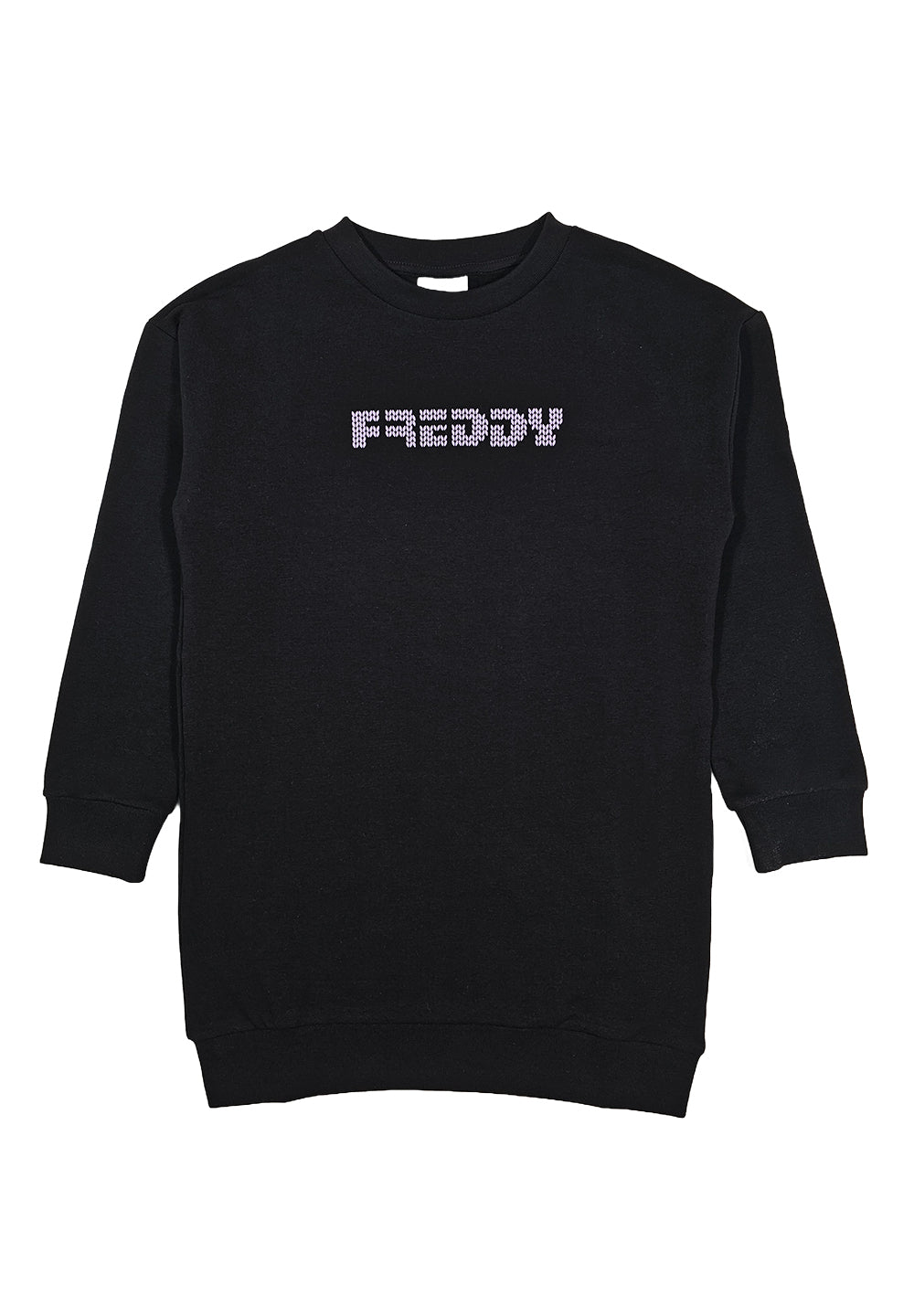 Robe sweat-shirt noire pour fille