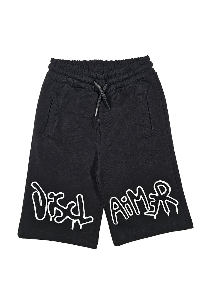 Bermuda felpa nero per bambino - Primamoda kids