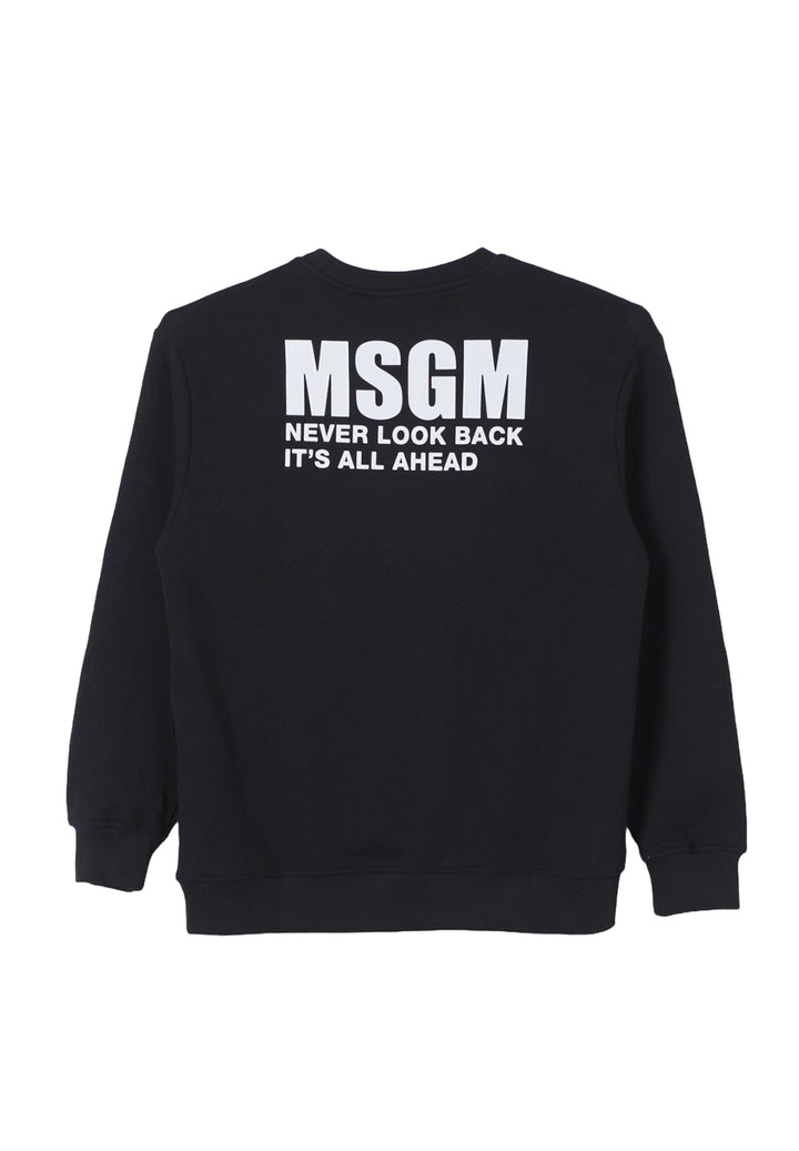 Sweat-shirt noir à col rond pour enfant