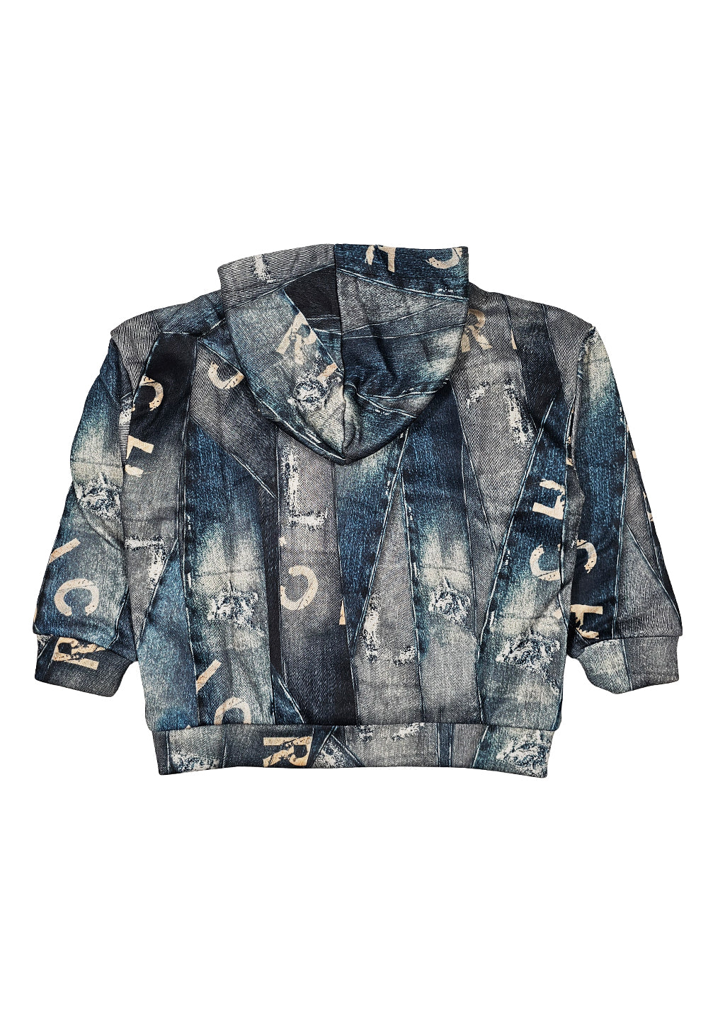 Felpa zip blu denim per bambino