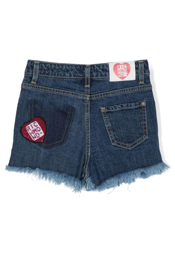 Short blu denim per bambina