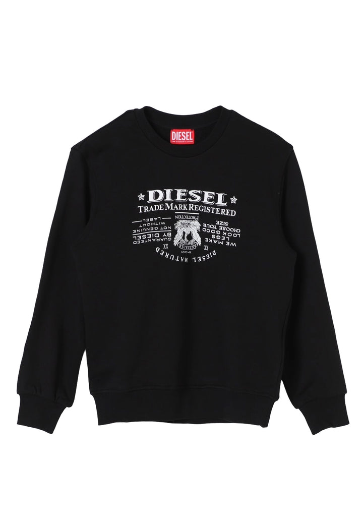Sweat-shirt noir à col rond pour enfant