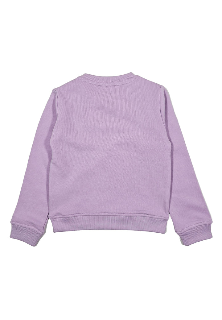 Sweat-shirt ras du cou lilas pour bébé fille