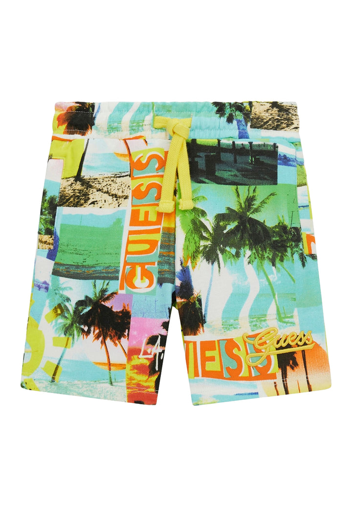Bermuda felpa multicolor per neonato