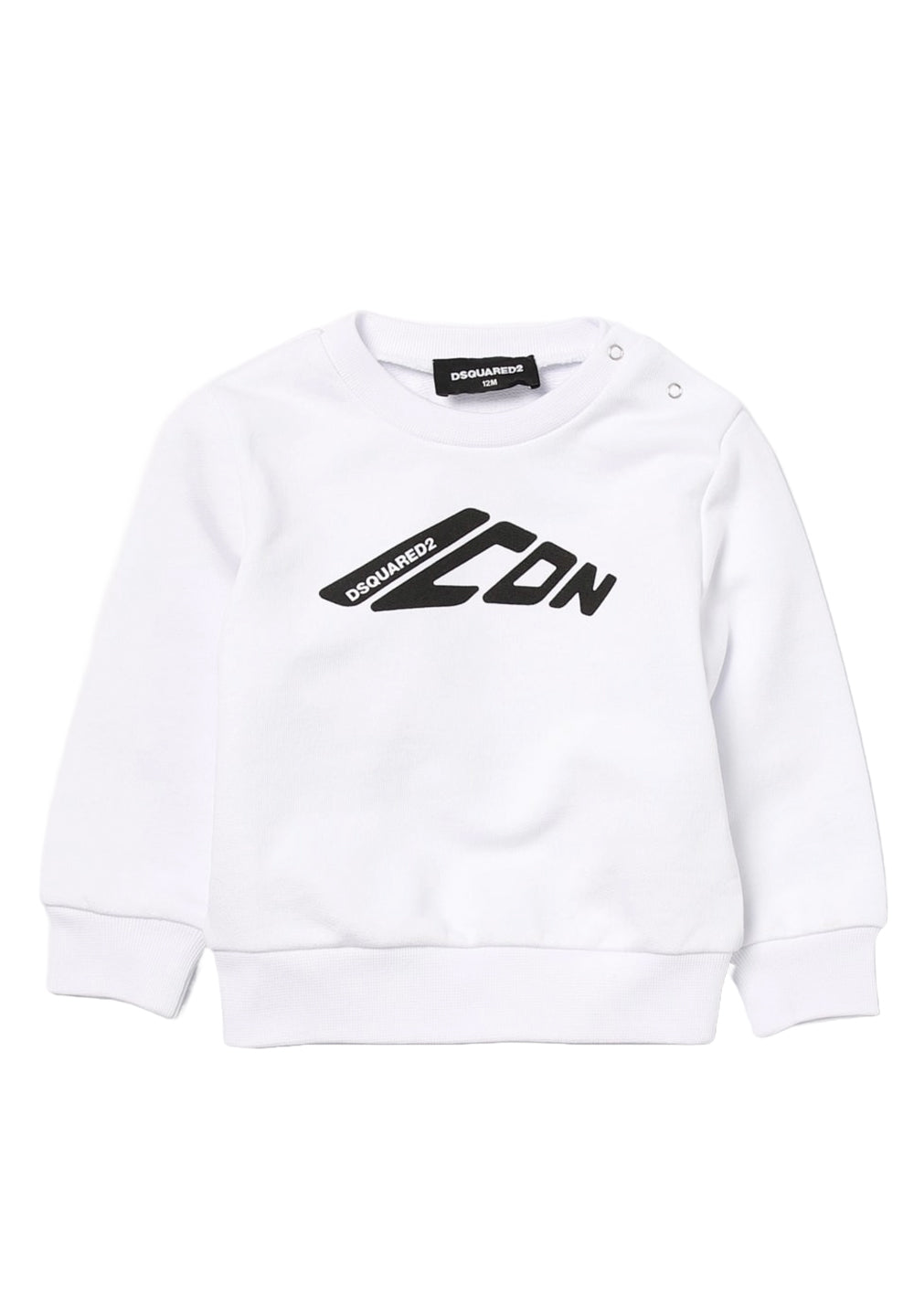 Sweat-shirt blanc à col rond pour nouveau-nés