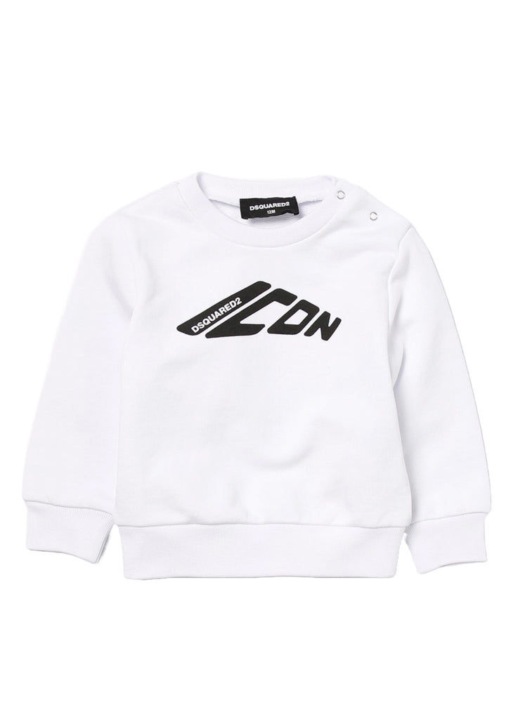 Sweat-shirt blanc à col rond pour nouveau-nés